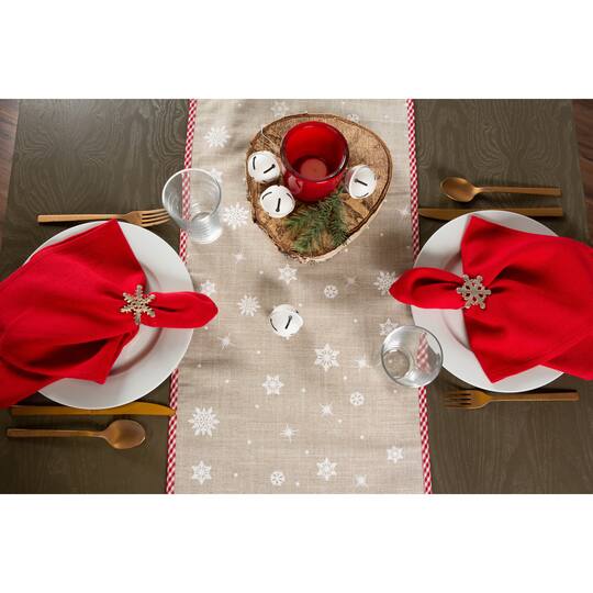 DII® 108" Red Reindeer Embroidered Table Runner